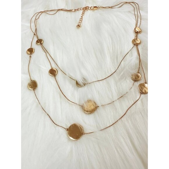 Triple Layered Matte Discs Necklace - Picture 2 of 6